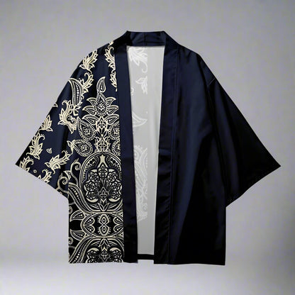 Elegant Japanese Haori - haori - Elegant Paisley Haori Kimono Cardigan for All Seasons - Main view