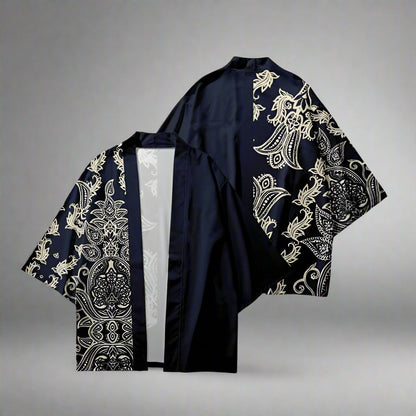 Elegant Japanese Haori -  jacket - Elegant Paisley Haori Kimono Cardigan for All Seasons - View 5