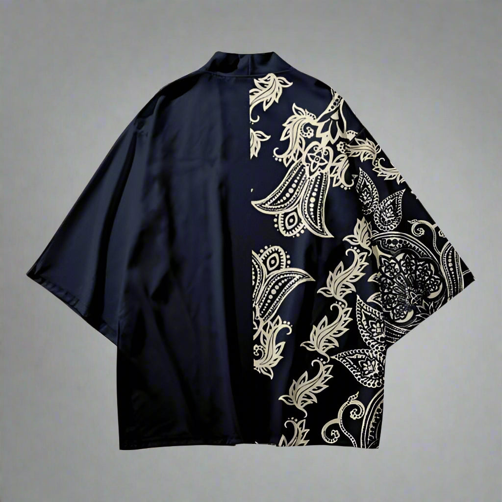 Elegant Japanese Haori - paisley haori - Elegant Paisley Haori Kimono Cardigan for All Seasons - View 2