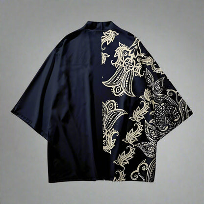 Elegant Japanese Haori - paisley haori - Elegant Paisley Haori Kimono Cardigan for All Seasons - View 2