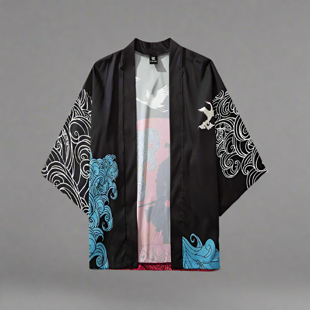 Elegant Kimono Wrap - kimono - Stylish Kimono Robe with Geisha Print for Comfort - Main view
