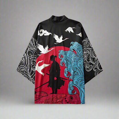 Elegant Kimono Wrap - traditional japanese design - Stylish Kimono Robe with Geisha Print for Comfort - View 2