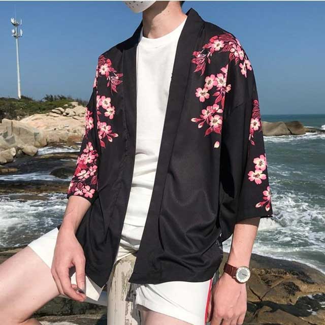 Elegant Koi-Inspired Kimono Wrap - kimono - Koi-Inspired Kimono Wrap for Comfortable Style - View 2