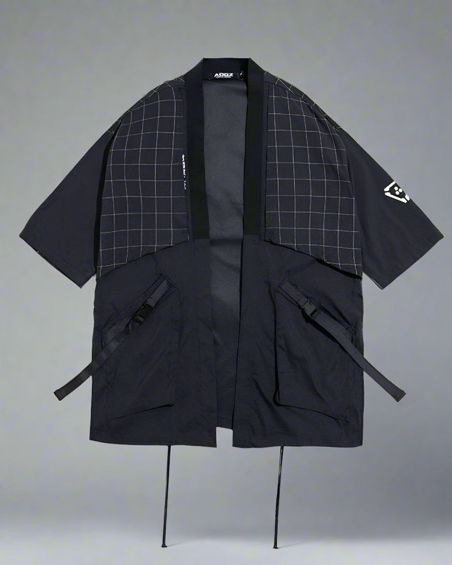 Elegant Samurai Embroidery Kimono - kimono - Futuristic Black Samurai Embroidery Kimono for Everyday Style - View 8