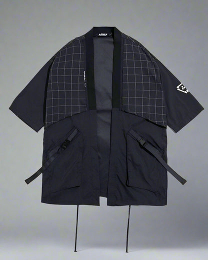 Elegant Samurai Embroidery Kimono - kimono - Futuristic Black Samurai Embroidery Kimono for Everyday Style - View 8