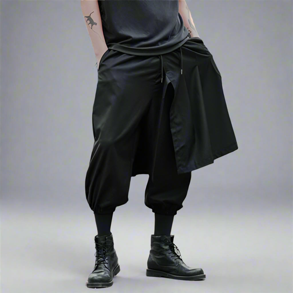 Elegant Traditional Japanese Pants -  ankle-length pants - Stylish Japanese Hakama Pants for Unique Streetwear - View 3