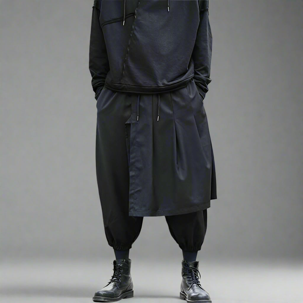 Elegant Traditional Japanese Pants - stylish streetwear - Stylish Japanese Hakama Pants for Unique Streetwear - View 2