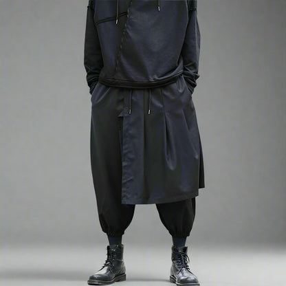 Elegant Traditional Japanese Pants - stylish streetwear - Stylish Japanese Hakama Pants for Unique Streetwear - View 2