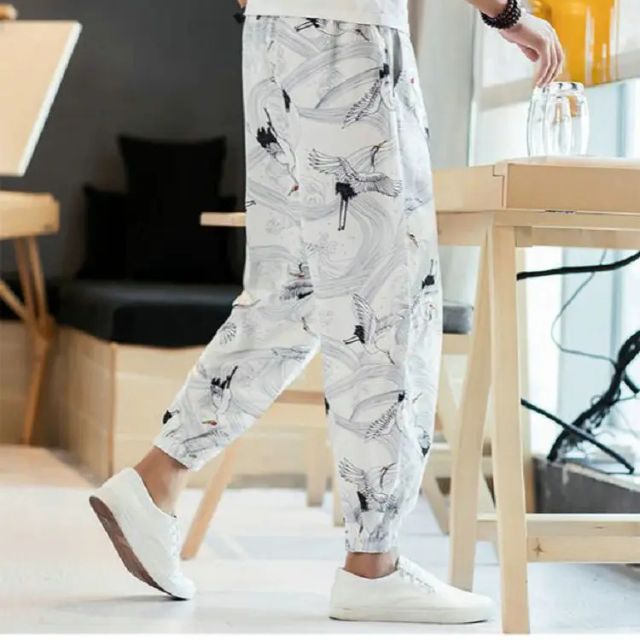 Elevated Comfort Jogger Pants -  comfortable pants - Stylish Crane Hakama Jogger Pants for All-Day Comfort - View 4