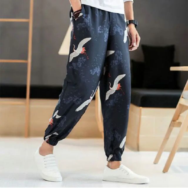 Elevated Comfort Jogger Pants - stylish jogger pants - Stylish Crane Hakama Jogger Pants for All-Day Comfort - View 2