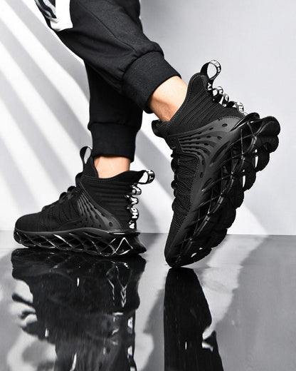 Elevated Flyweave High-Top Kicks - techwear shoes - Elevated Flyweave High-Top Shoes for Urban Fashion - View 3
