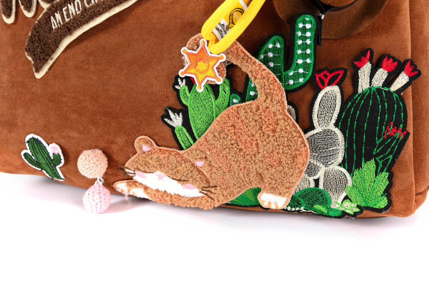 Embroidered Desert Oasis Shoulder Bag -  soft brown bag - Embroidered Desert Oasis Shoulder Bag for Stylish Travel - View 6