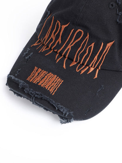 Embroidered Ripped Logo Cap -  streetwear hat - Embroidered Ripped Logo Cap for a Vintage Look - View 11