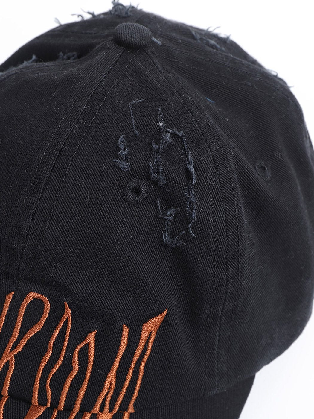 Embroidered Ripped Logo Cap -  unique embroidery - Embroidered Ripped Logo Cap for a Vintage Look - View 12