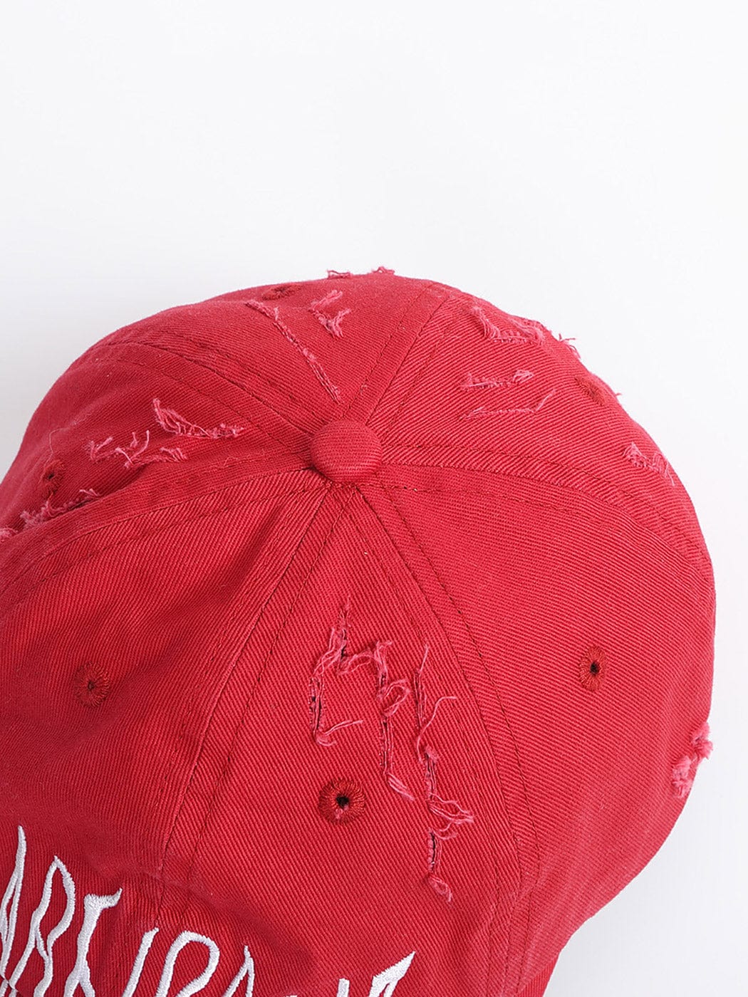 Embroidered Ripped Logo Cap - vintage baseball hat - Embroidered Ripped Logo Cap for a Vintage Look - View 14