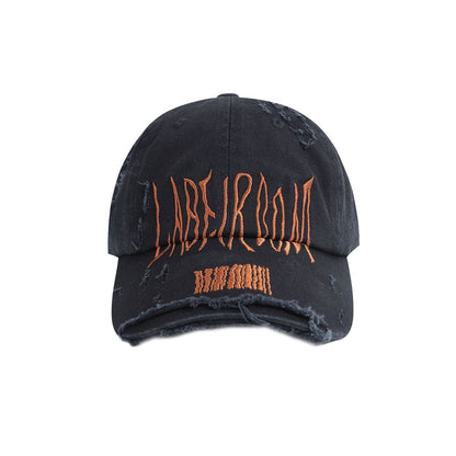 Embroidered Ripped Logo Cap - vintage baseball hat - Embroidered Ripped Logo Cap for a Vintage Look - View 2