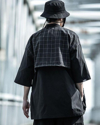 Embroidered Samurai Kimono Wrap -  black - Embroidered Samurai Kimono Wrap for Stylish Comfort - View 3