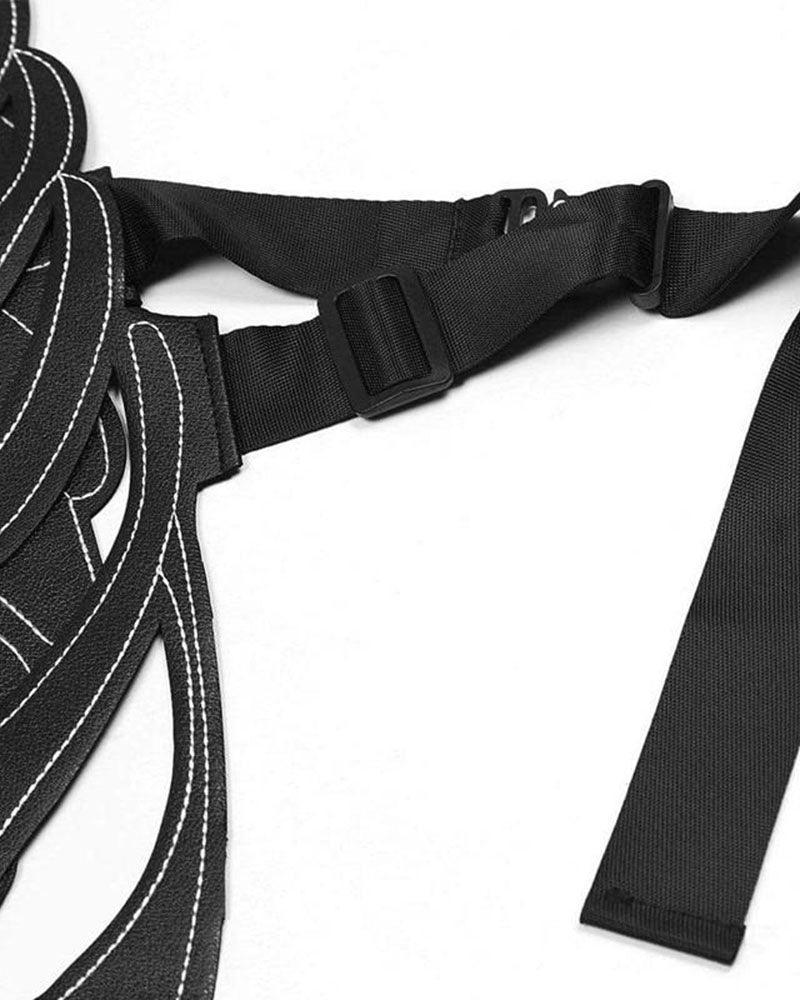 Embroidered Tech Vest with Style -  stylish techwear - Stylish Embroidered Tech Vest with Adjustable Fit - View 6