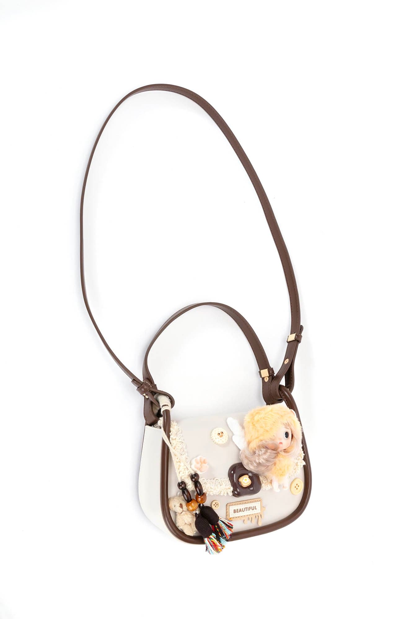 Enchanted Fairy Doll Saddle Bag -  adjustable strap - Vintage-Inspired Fairy Doll Saddle Bag for Everyday Use - View 11