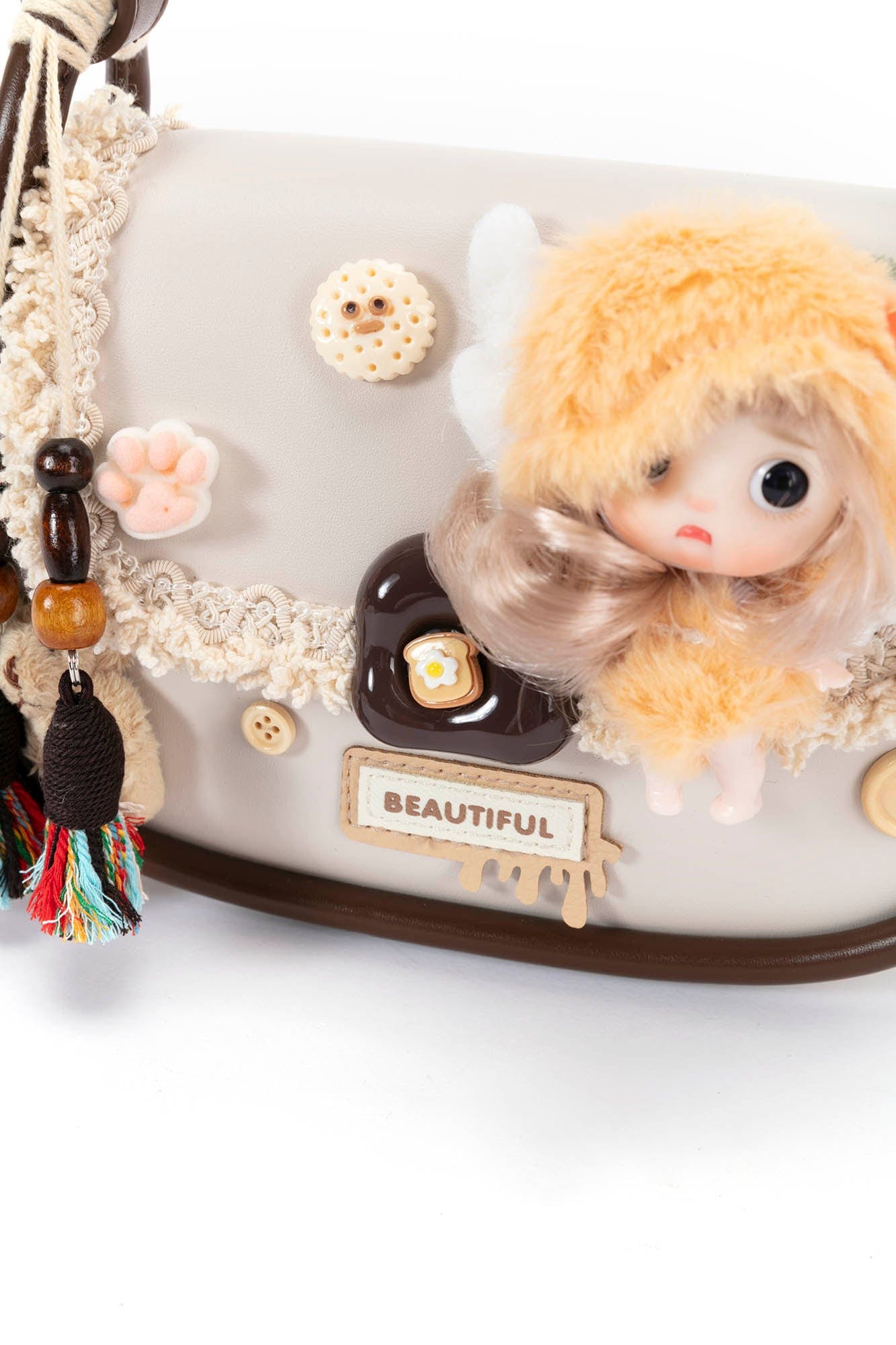 Enchanted Fairy Doll Saddle Bag -  plush doll handbag - Vintage-Inspired Fairy Doll Saddle Bag for Everyday Use - View 15