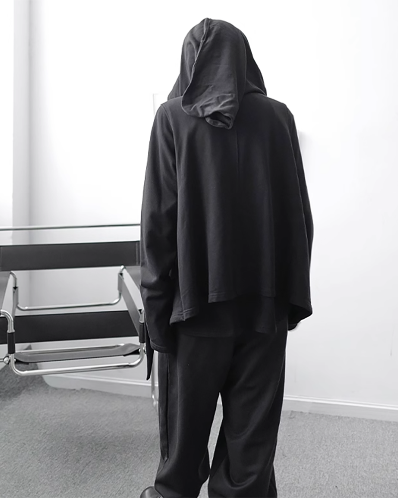 Enchanted Ninja Hooded Cloak -  black cloak - Ninja-Inspired Hooded Cloak for Unique Style - View 3