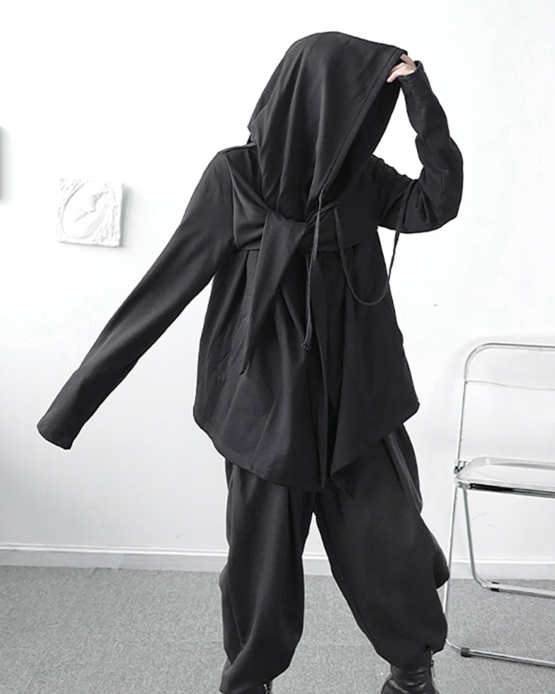 Enchanted Ninja Hooded Cloak - ninja-inspired cloak - Ninja-Inspired Hooded Cloak for Unique Style - View 2
