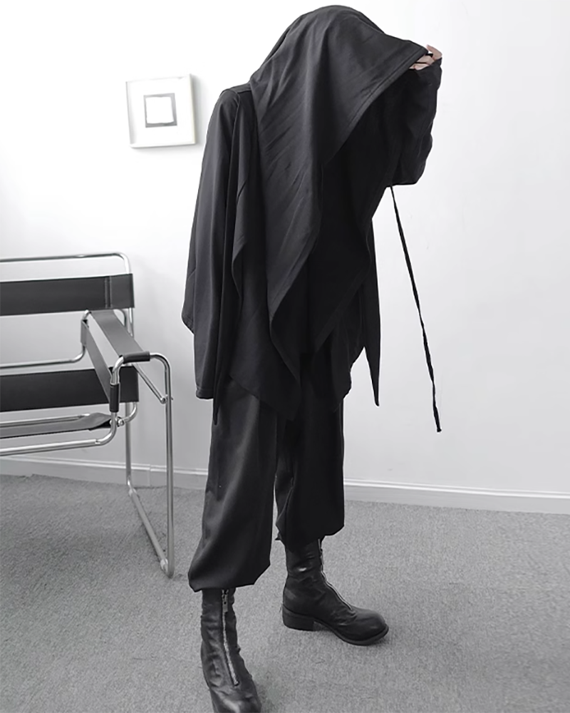 Enchanted Ninja Hooded Cloak -  casual wear - Ninja-Inspired Hooded Cloak for Unique Style - View 4