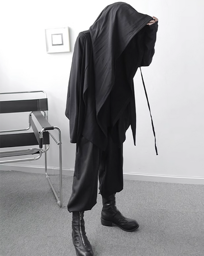 Enchanted Ninja Hooded Cloak -  casual wear - Ninja-Inspired Hooded Cloak for Unique Style - View 4