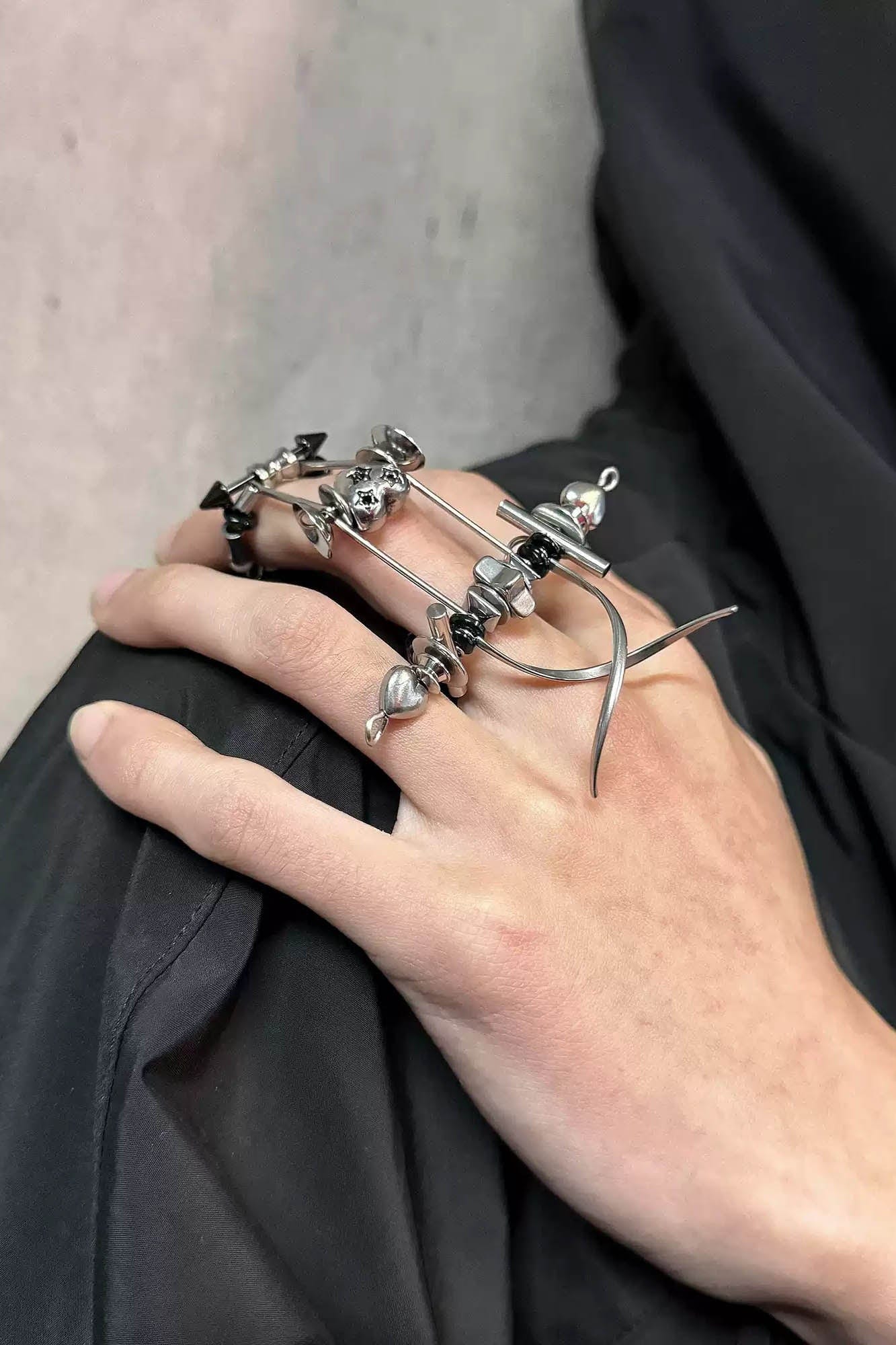 Enchanting Alert Signal Ring -  adjustable ring - Stylish Twisted Signal Ring with Adjustable Fit - View 4