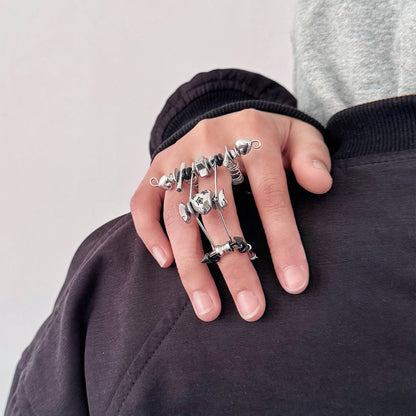 Enchanting Alert Signal Ring - sculptural design ring - Stylish Twisted Signal Ring with Adjustable Fit - View 2