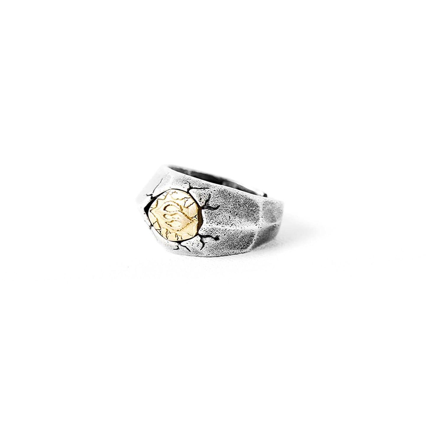Enchanting Cracked Sigil Ring - cracked sigil ring - Intricate Cracked Sigil Ring for Unique Style - Main view