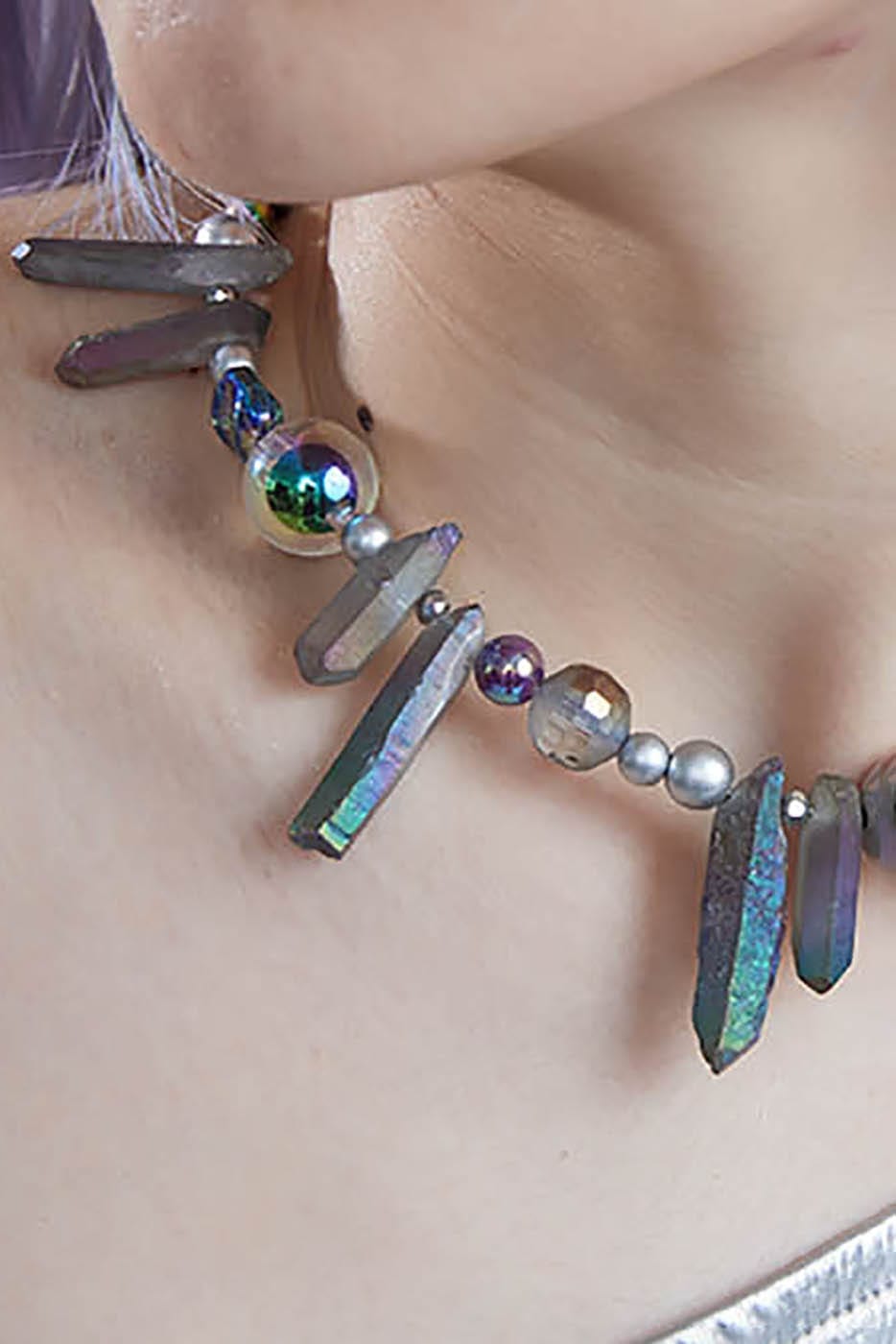 Enchanting Dreamscape Necklace - adjustable necklace - Dreamscape Necklace with Colorful Irregular Beads - View 9