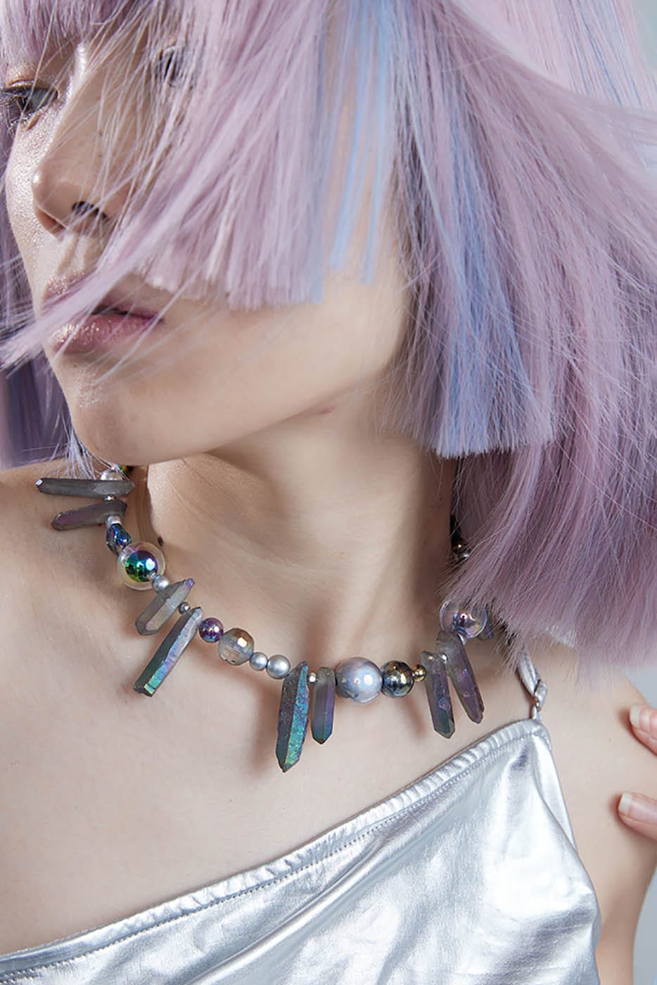 Enchanting Dreamscape Necklace -  irregular beads - Dreamscape Necklace with Colorful Irregular Beads - View 5
