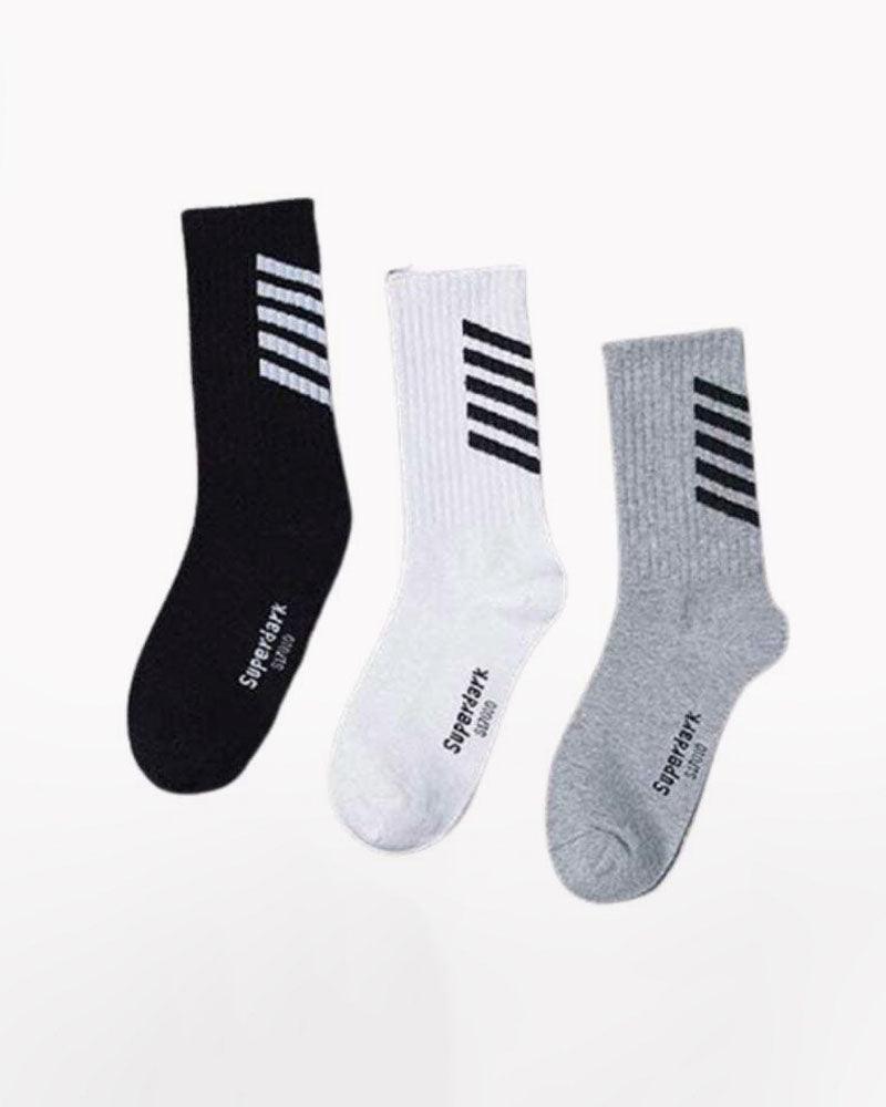 Socks - Enchanting Moonlight Striped Socks - 3 pairs by Imaphotic