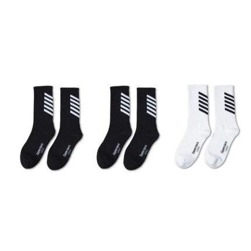 Socks - Enchanting Moonlight Striped Socks - 3 pairs by Imaphotic
