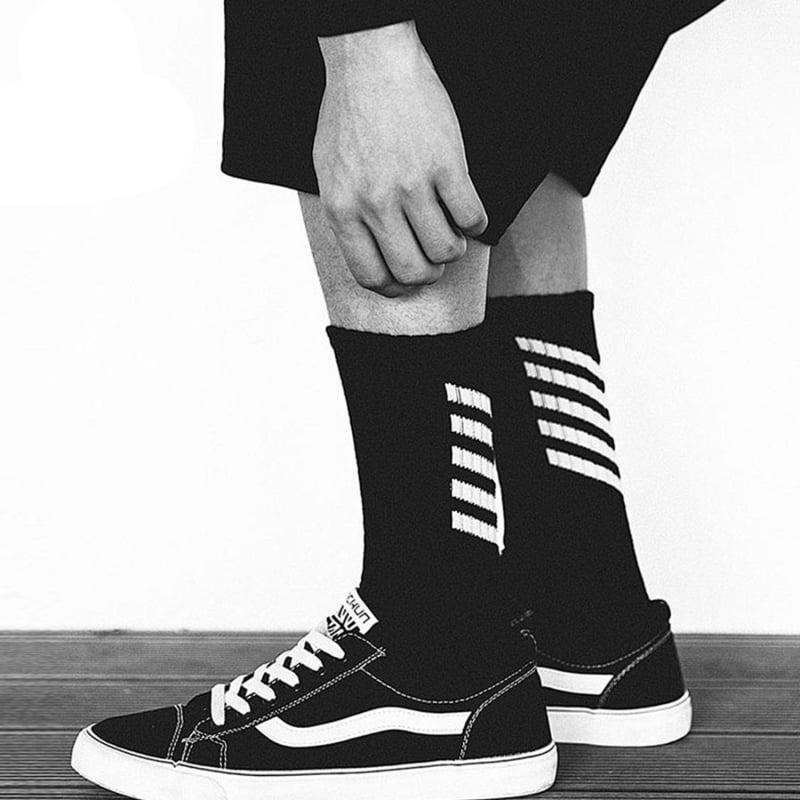 Enchanting Moonlight Striped Socks -  cotton socks - Techwear Inspired Striped Socks for Modern Style - View 4