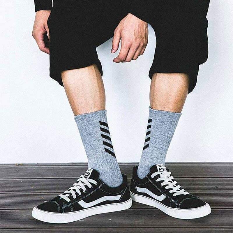 Enchanting Moonlight Striped Socks -  durable cotton socks - Techwear Inspired Striped Socks for Modern Style - View 5