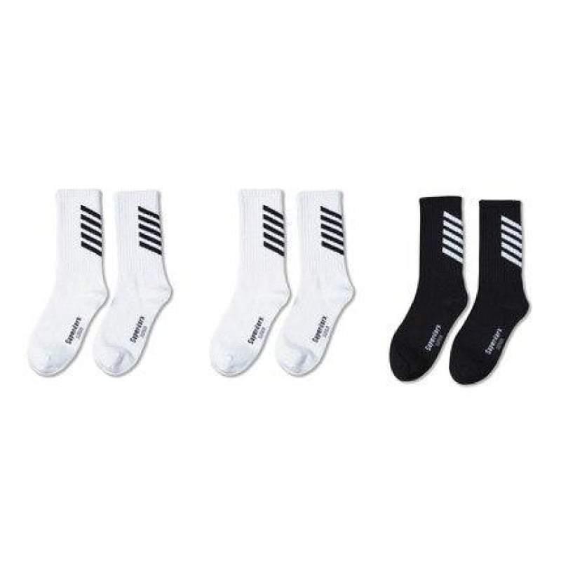 Enchanting Moonlight Striped Socks - streetwear socks - Techwear Inspired Striped Socks for Modern Style - View 9