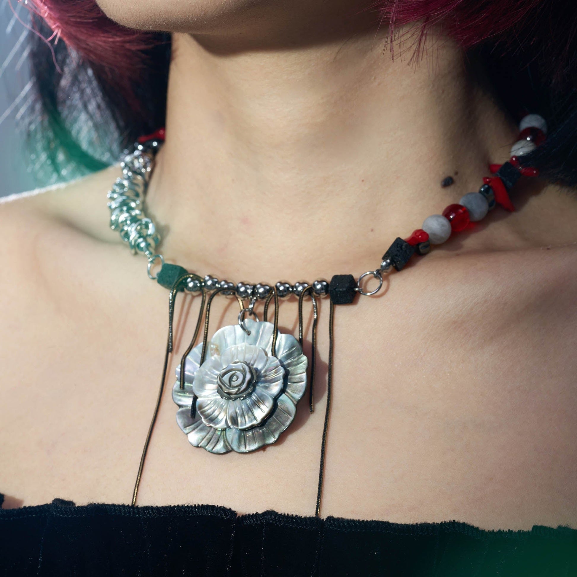 Enchanting Thorn Blossom Necklace - flower necklace - Enchanting Thorn Blossom Necklace for Unique Style - Main view