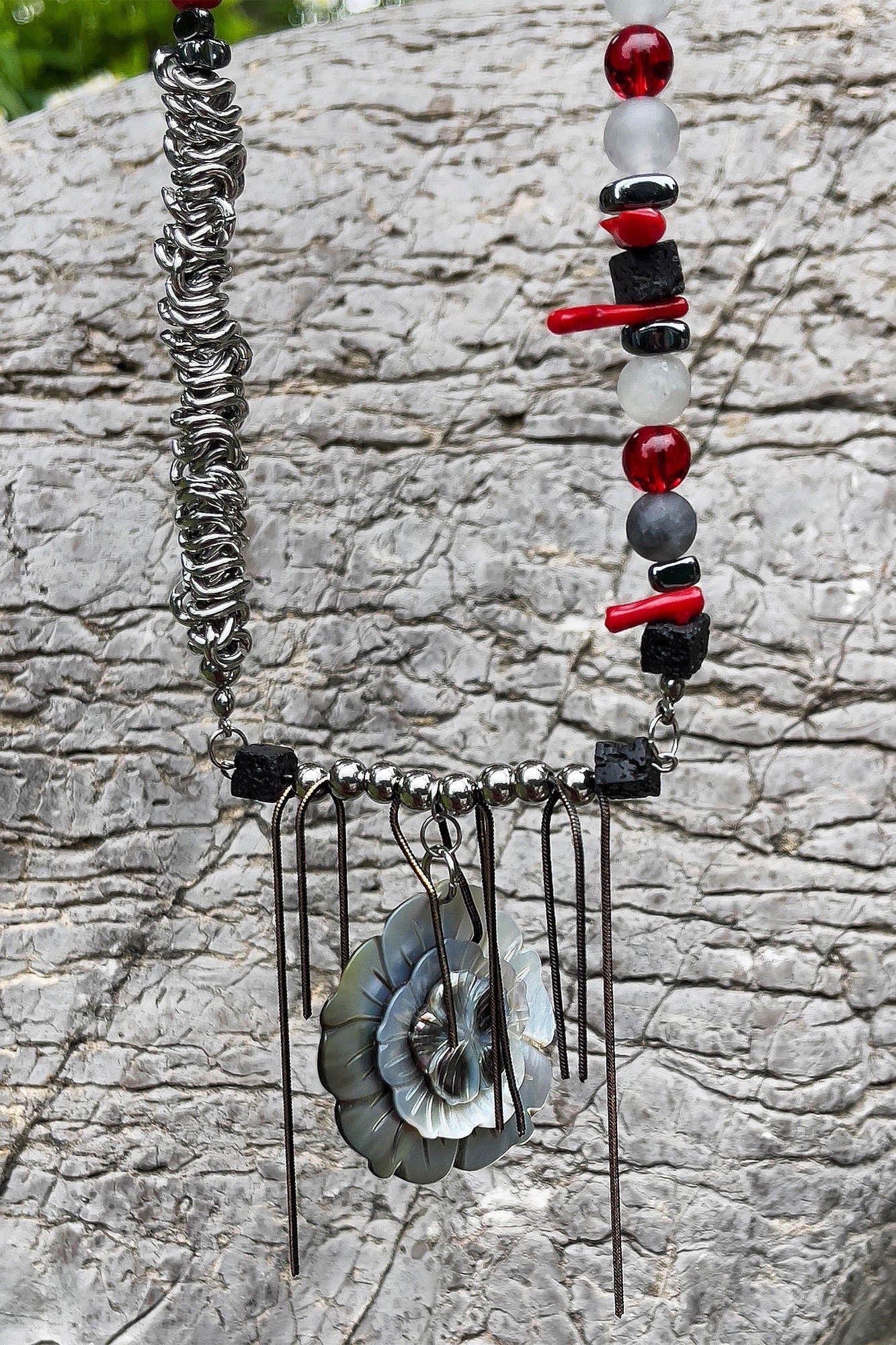 Necklace - Enchanting Thorn Blossom Necklace - winter by Imaphotic