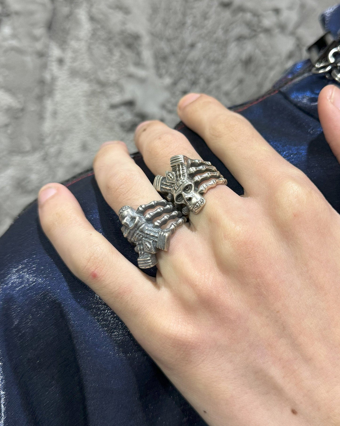Enigmatic Demon Skull Skeleton Ring - demon skull - Demon Skull Skeleton Ring - Adjustable Gothic Jewelry - View 8