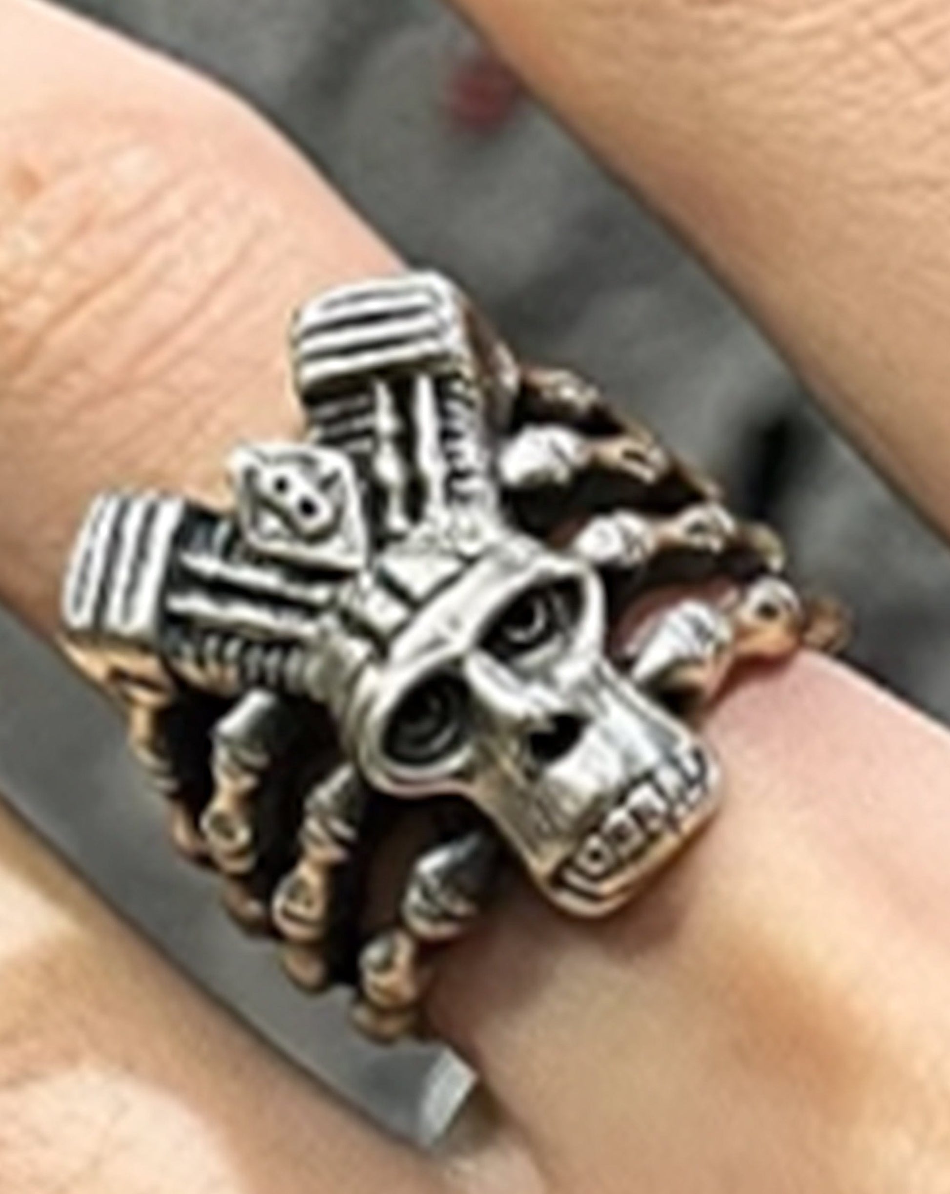Ring - Enigmatic Demon Skull Skeleton Ring - Silver by Imaphotic