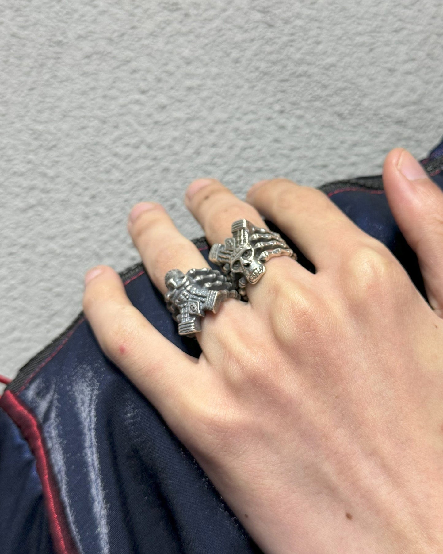 Enigmatic Demon Skull Skeleton Ring -  skeleton ring - Demon Skull Skeleton Ring - Adjustable Gothic Jewelry - View 6