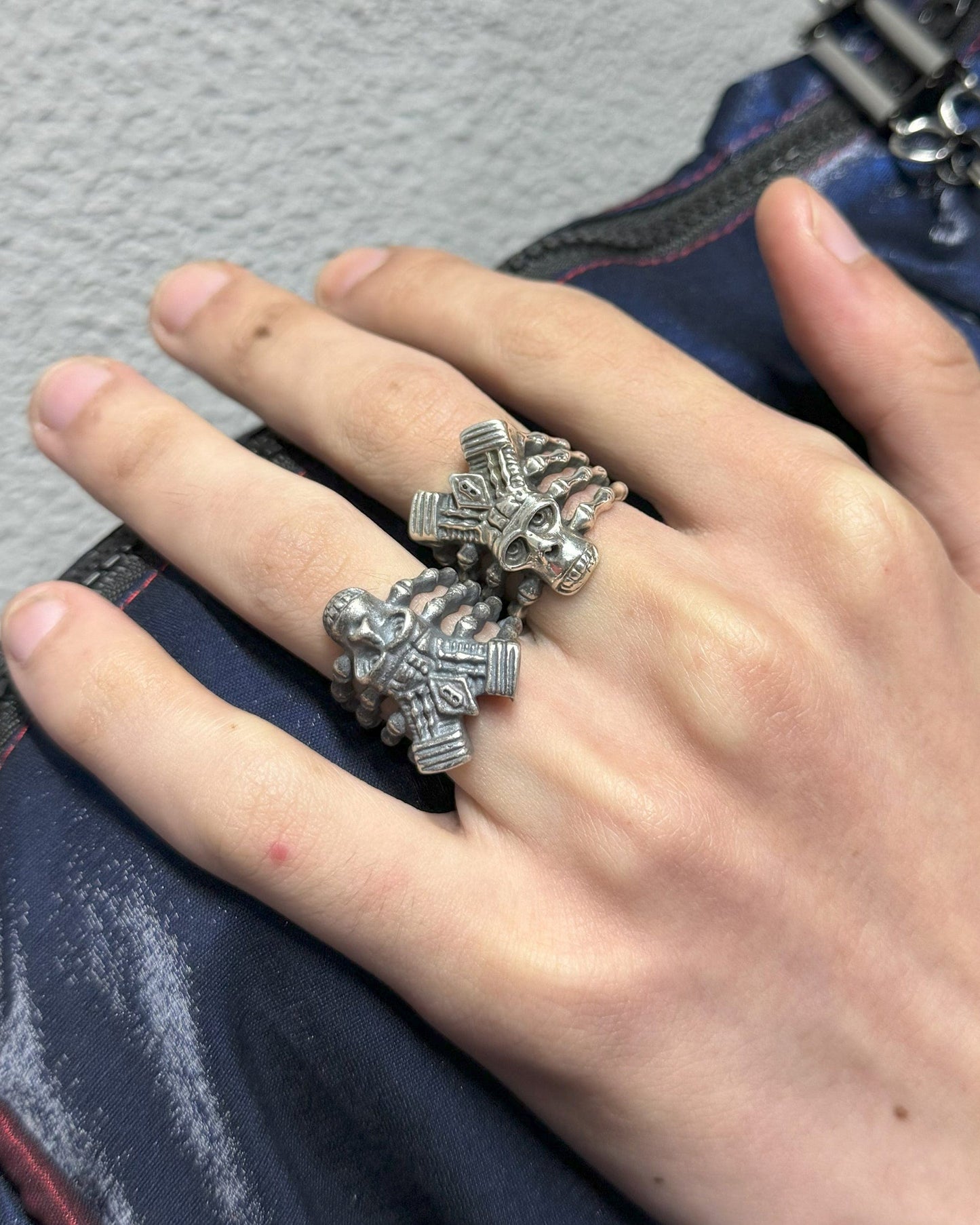 Enigmatic Demon Skull Skeleton Ring -  streetwear jewelry - Demon Skull Skeleton Ring - Adjustable Gothic Jewelry - View 7