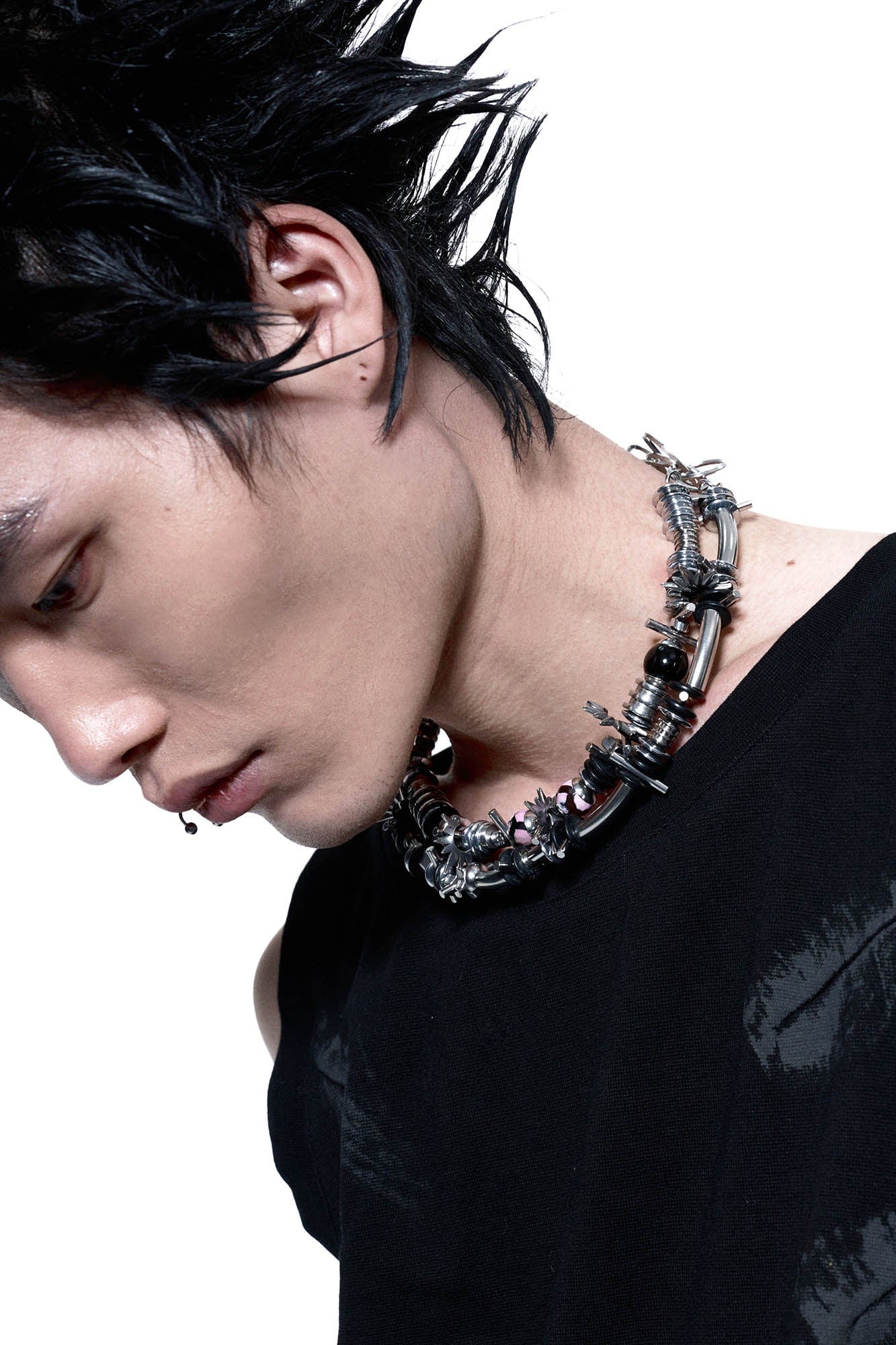 Enigmatic Spiral Pendant Necklace -  creative accessories - Avant-Garde Double-Layer Spiral Pendant Necklace - View 5