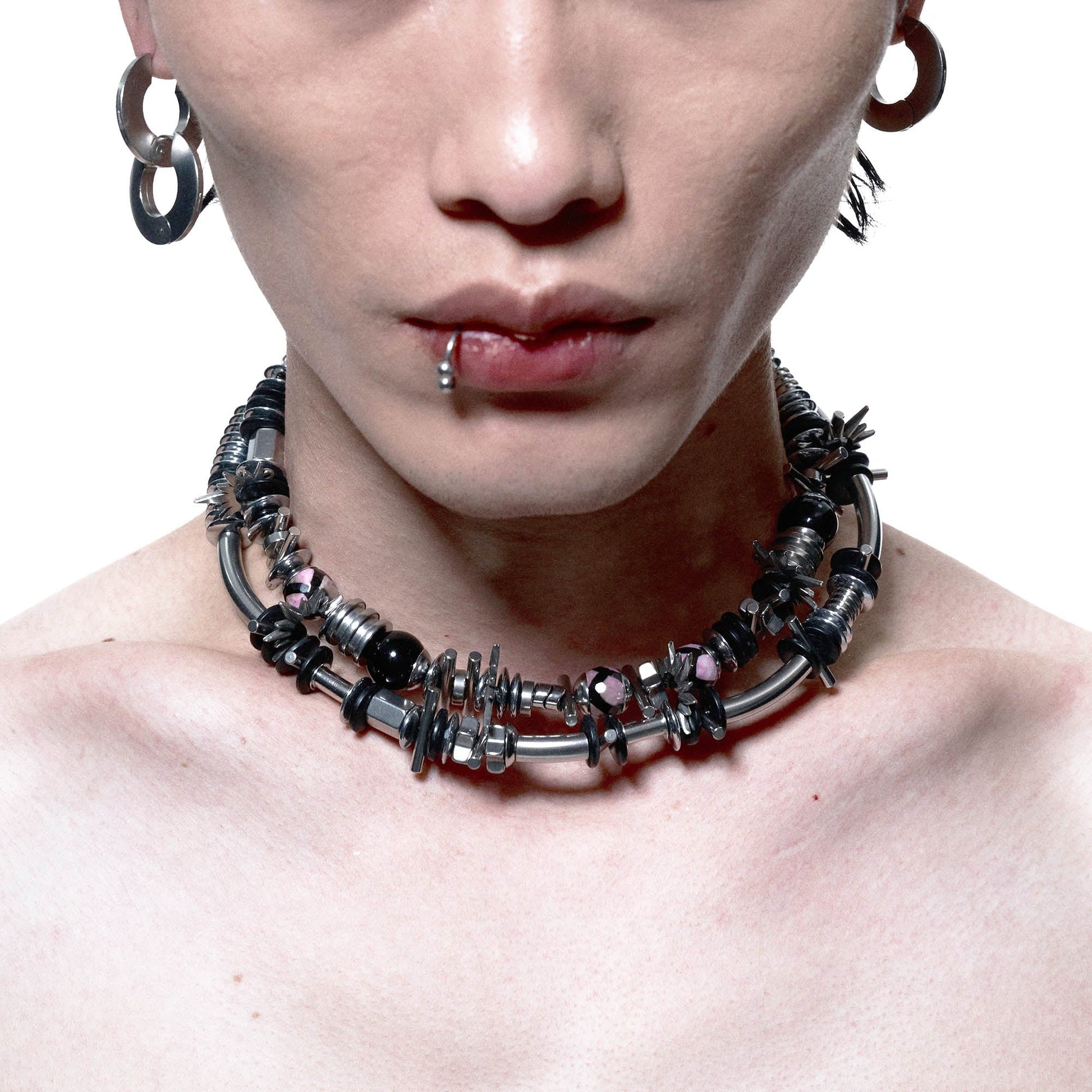 Enigmatic Spiral Pendant Necklace - futuristic jewelry - Avant-Garde Double-Layer Spiral Pendant Necklace - Main view