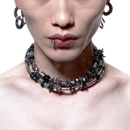 Enigmatic Spiral Pendant Necklace - futuristic jewelry - Avant-Garde Double-Layer Spiral Pendant Necklace - Main view