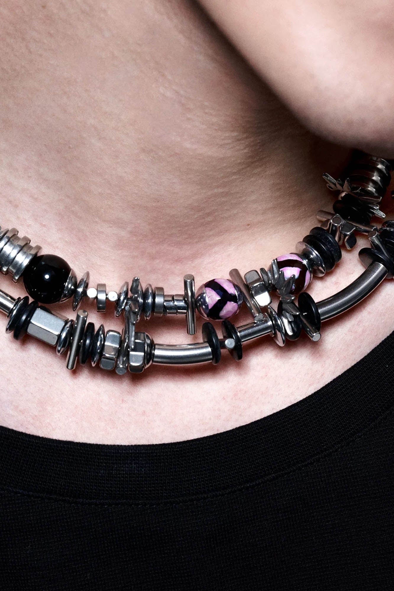 Enigmatic Spiral Pendant Necklace -  layered necklace - Avant-Garde Double-Layer Spiral Pendant Necklace - View 6