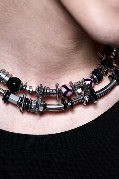 Enigmatic Spiral Pendant Necklace -  layered necklace - Avant-Garde Double-Layer Spiral Pendant Necklace - View 6