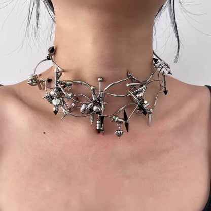 Enigmatic Warning Signal Necklace - necklace - Unique Stainless Steel Necklace with Adjustable Fit - Main view